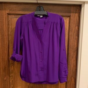 DVF purple silk blouse